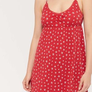UO Penny Textured Mini Strapless Babydoll Dress